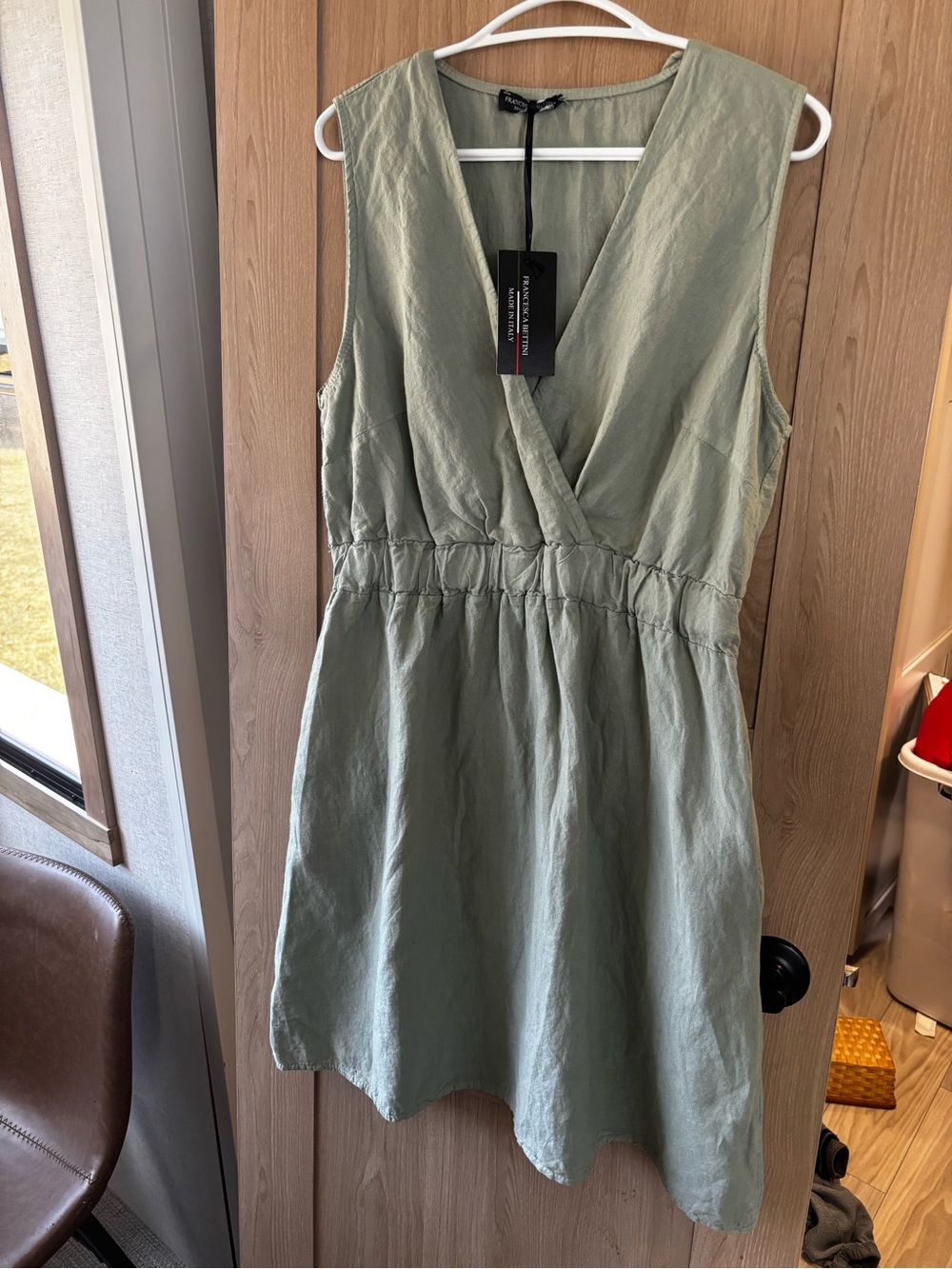 Francesca Bettini NWT Dress Size XL Linen Blend Mini Cottagecore Coastal